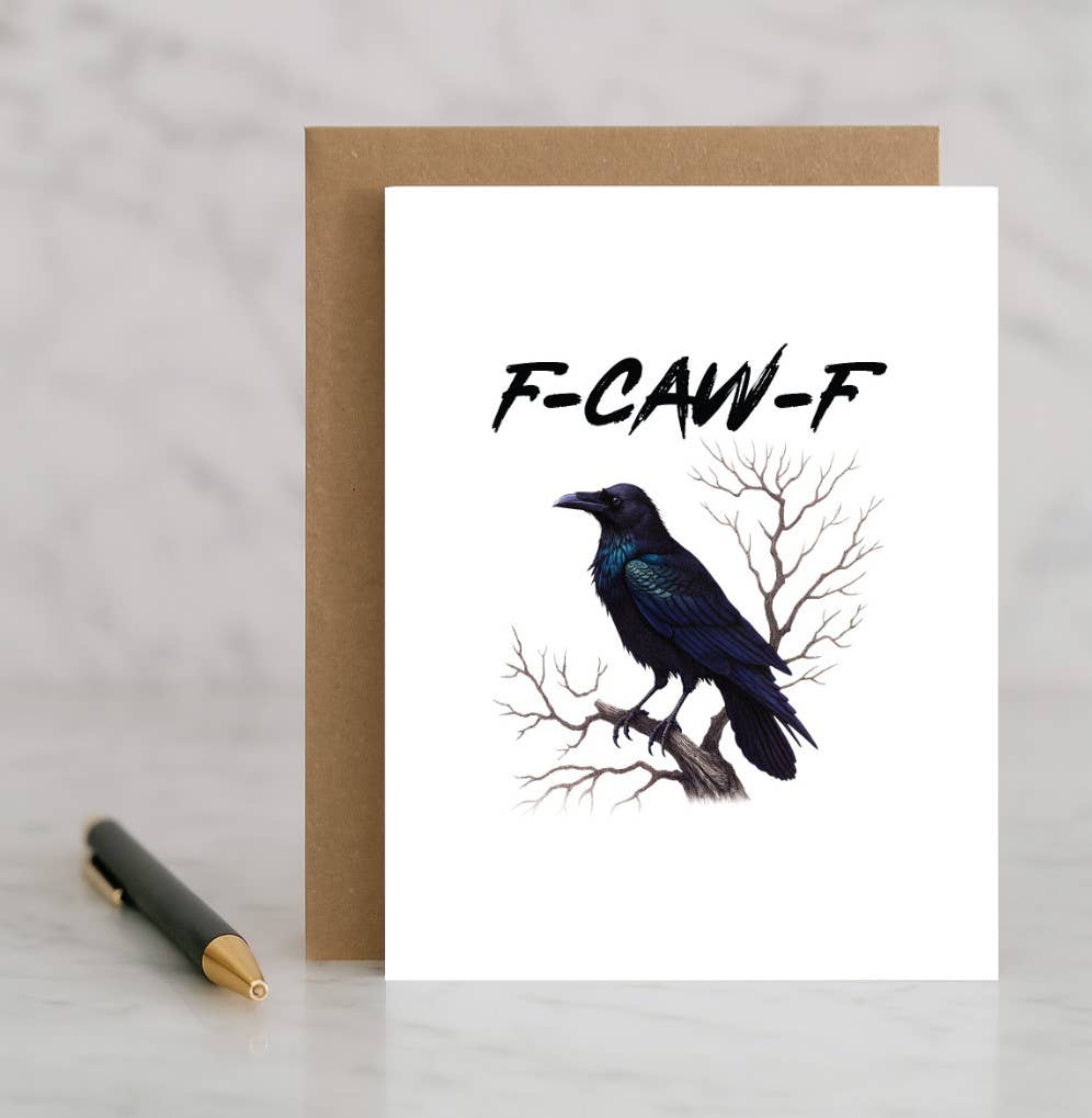 F-Caw Card – Funny Crow Halloween Card –Snarky Spooky Season