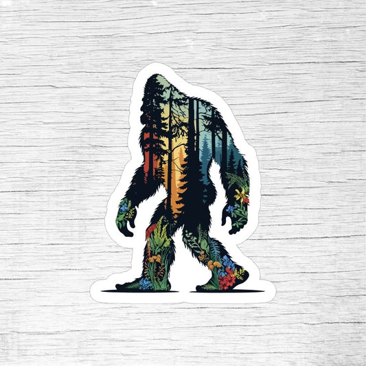 Colorful Bigfoot Sticker | Rainbow Sasquatch Vinyl Decal