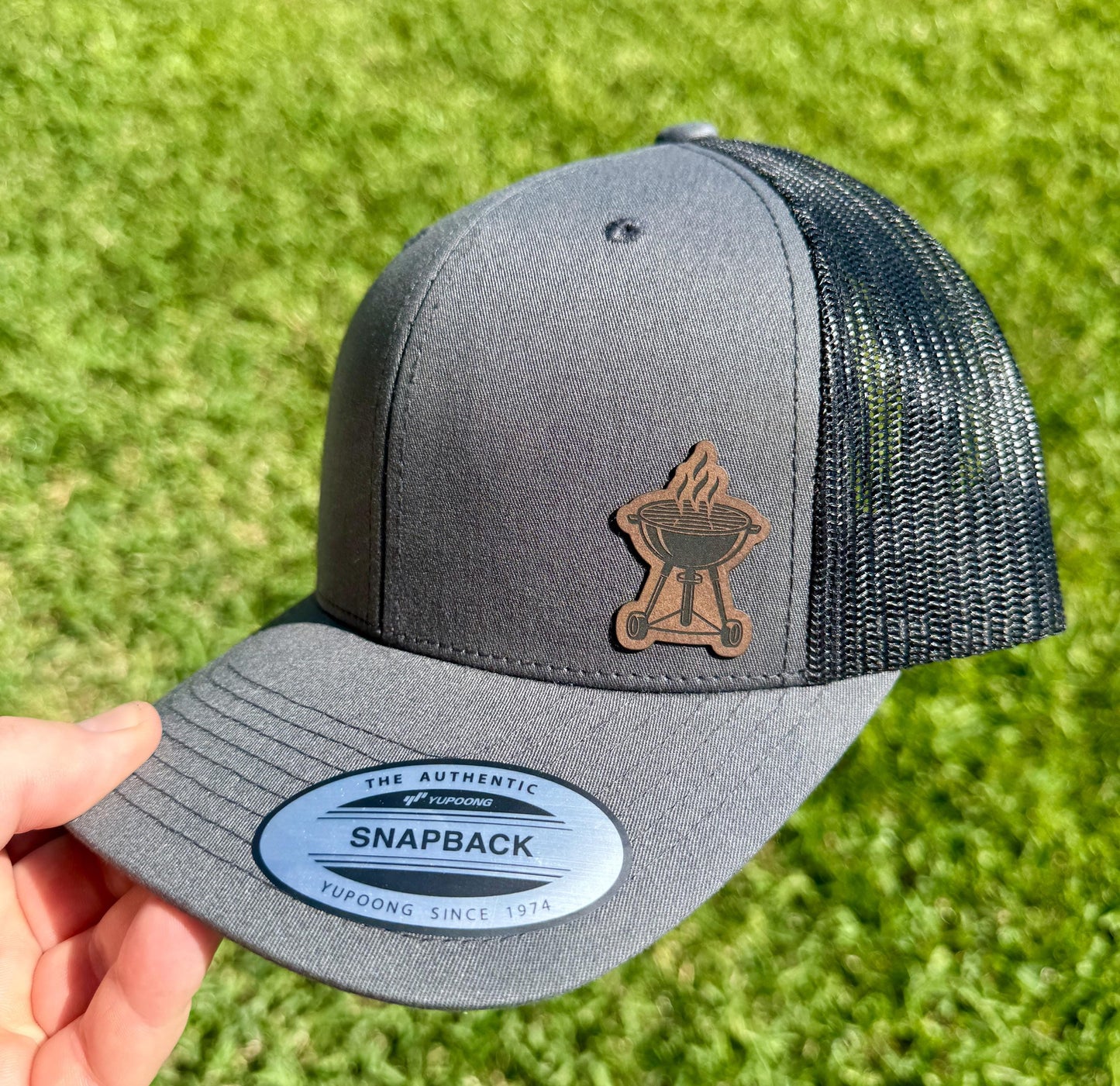 BBQ Grill Hat – Snapback Trucker Hat with Patch – Grill Master Gift – Barbecue Cap – Outdoor Cooking Hat – Father's Day Gift