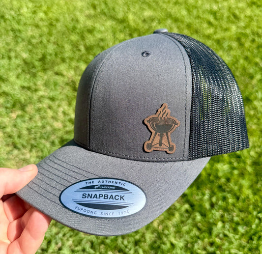BBQ Grill Hat – Snapback Trucker Hat with Patch – Grill Master Gift – Barbecue Cap – Outdoor Cooking Hat – Father's Day Gift