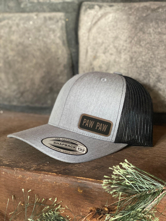 Paw Paw  Trucker Hat – Snapback Cap Gift for Grandpa, Rustic Hat for Paw Paw, Engraved Grandfather Hat