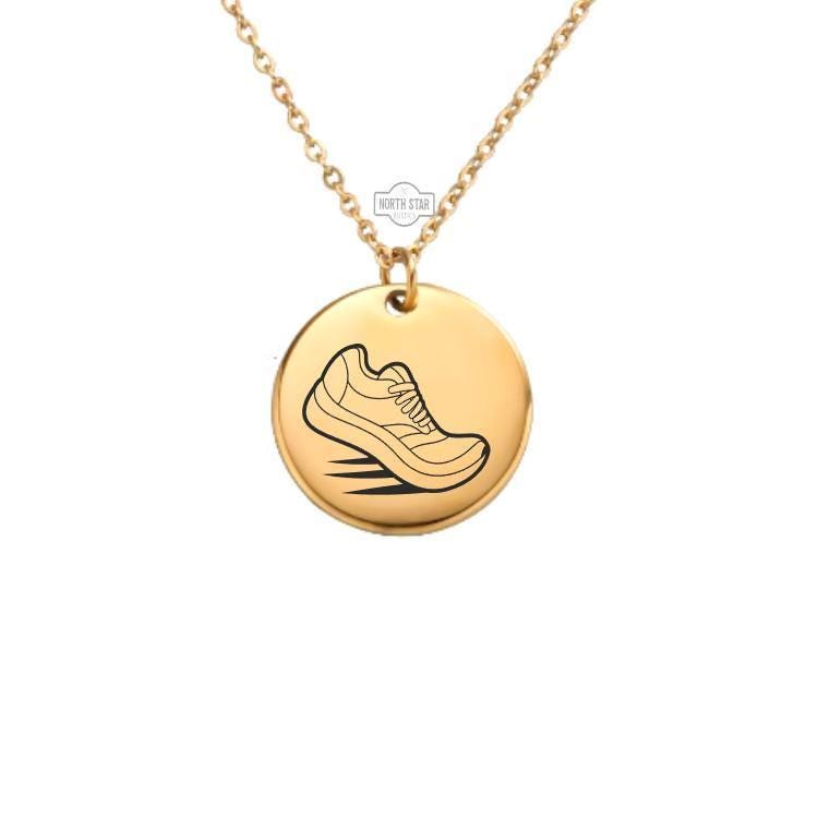 Running Shoes Necklace or Keychain – Personalized Gift for Runners in Gold or Silver, Athlete or Marathon Charm for Her or Him