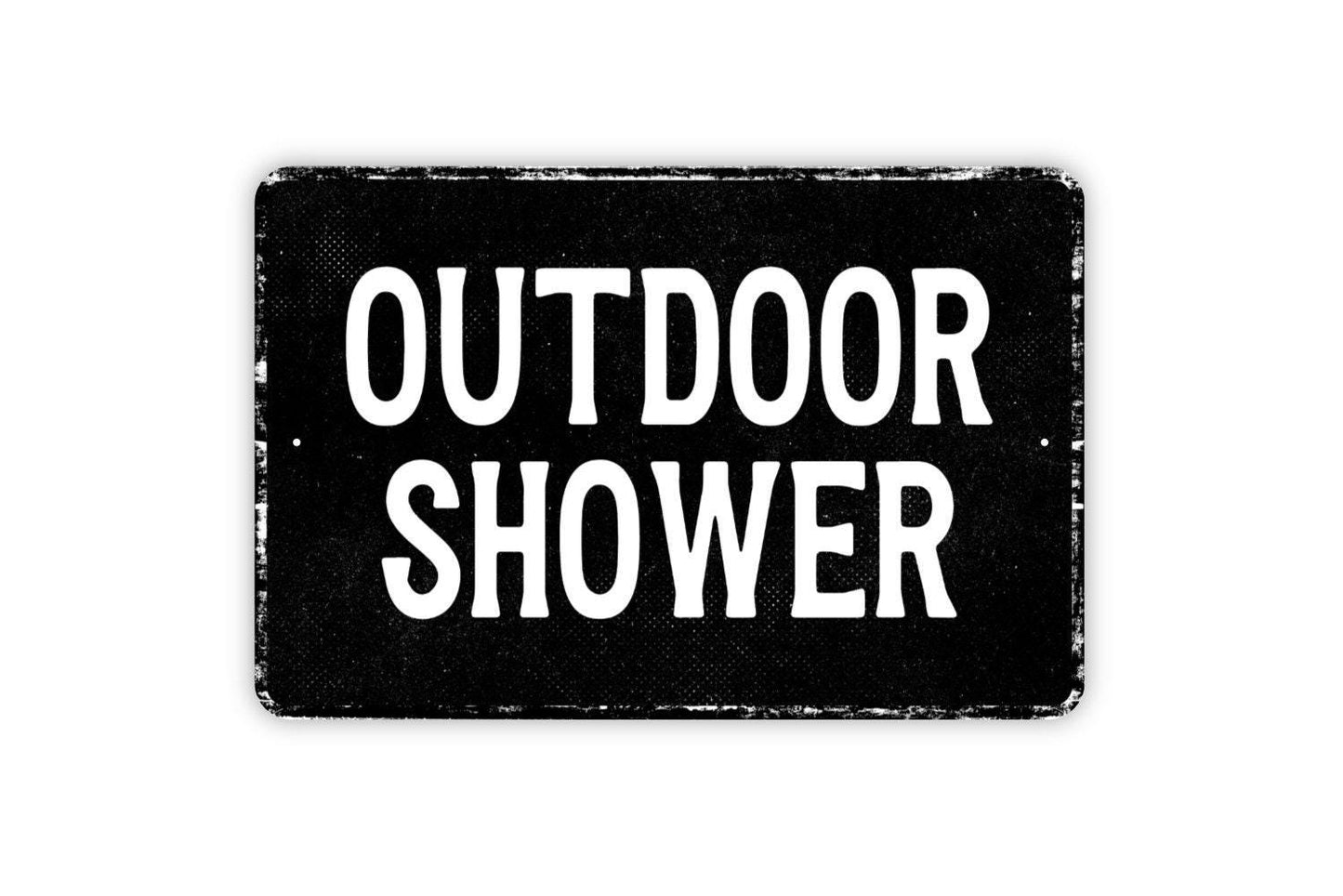 Outdoor Shower Sign - Rustic Bathroom Decor – Backyard Shower Sign – Poolside Outdoor Bath Sign - Beach Shower - Vinyl Sticker Decal