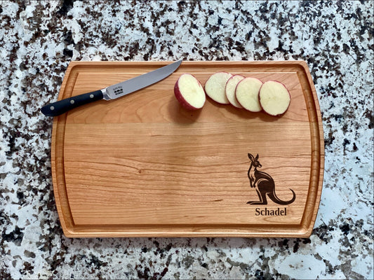 Kangaroo Cutting Board | Kangaroo Charcuterie Board | Custom Serving Tray | Personalized House Closing Gift | Wedding Anniv Gift