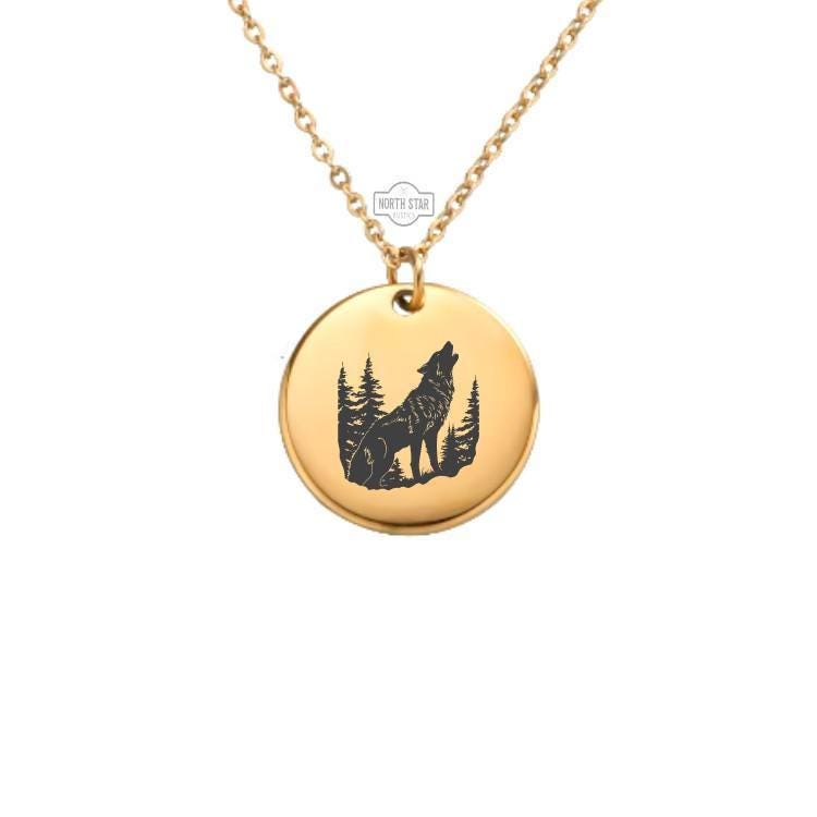 Wolf Necklace – Gold or Silver Wild Animal Charm – Personalized Gift of Strength & Loyalty – Keychain Option Available – Nature Jewelry