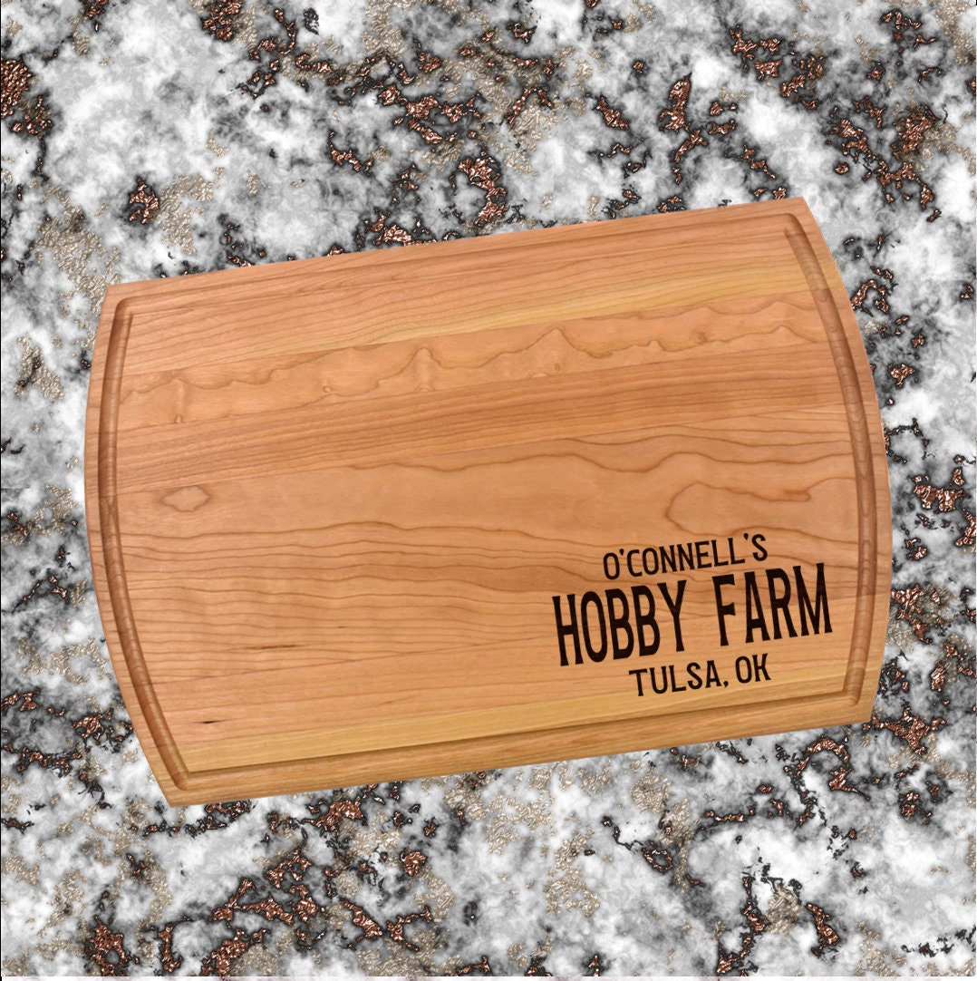 Personalized Hobby Farm Cutting Board | Welcome To Our Farm Charcuterie Board | Custom Serving Tray | Personalized Housewarming Gift