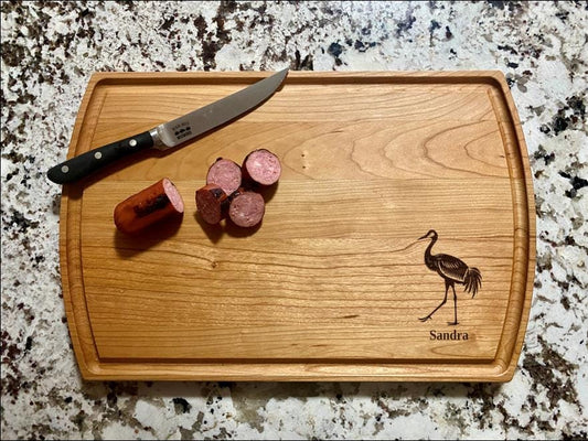 Sandhill Crane Bird Cutting Board | Charcuterie Board | Custom Serving Tray | Personalized House Closing Gift | Wedding Anniversary Gift