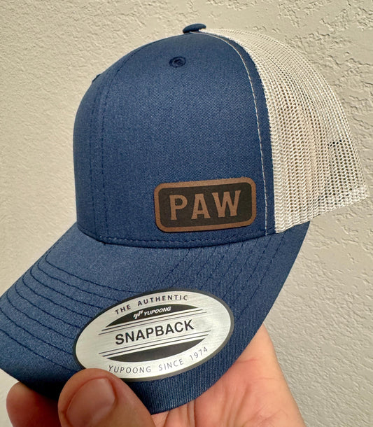 Paw  Trucker Hat – Snapback Cap Gift for Grandpa, Engraved Hat for Paw, Rustic Outdoor Grandfather Hat