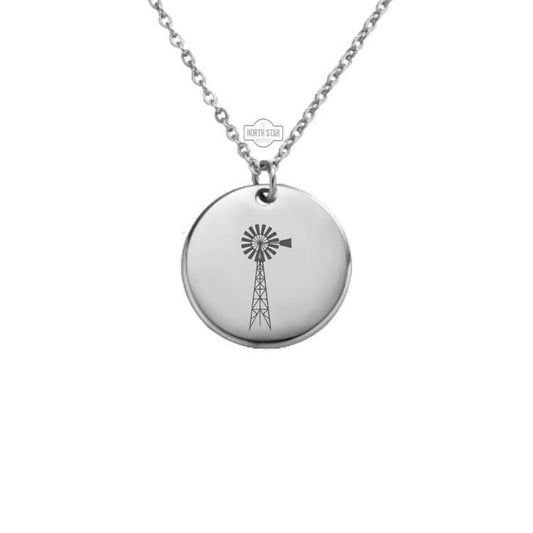 Windmill Necklace or Keychain – Personalized Rustic Charm in Gold or Silver, Farmhouse or Country Style Gift for Her or Him