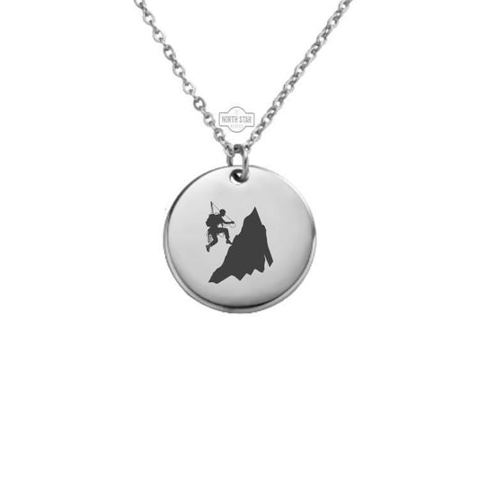 Alpinist Necklace or Keychain – Mountain Climber Pendant Gift for Her or Him, Personalized Adventure Jewelry in Gold or Silver