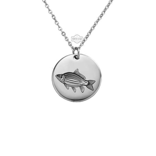 Carp Fish Necklace or Keychain – Personalized Fishing Gift in Gold or Silver, Lucky or Sport Fish Charm for Her or Him