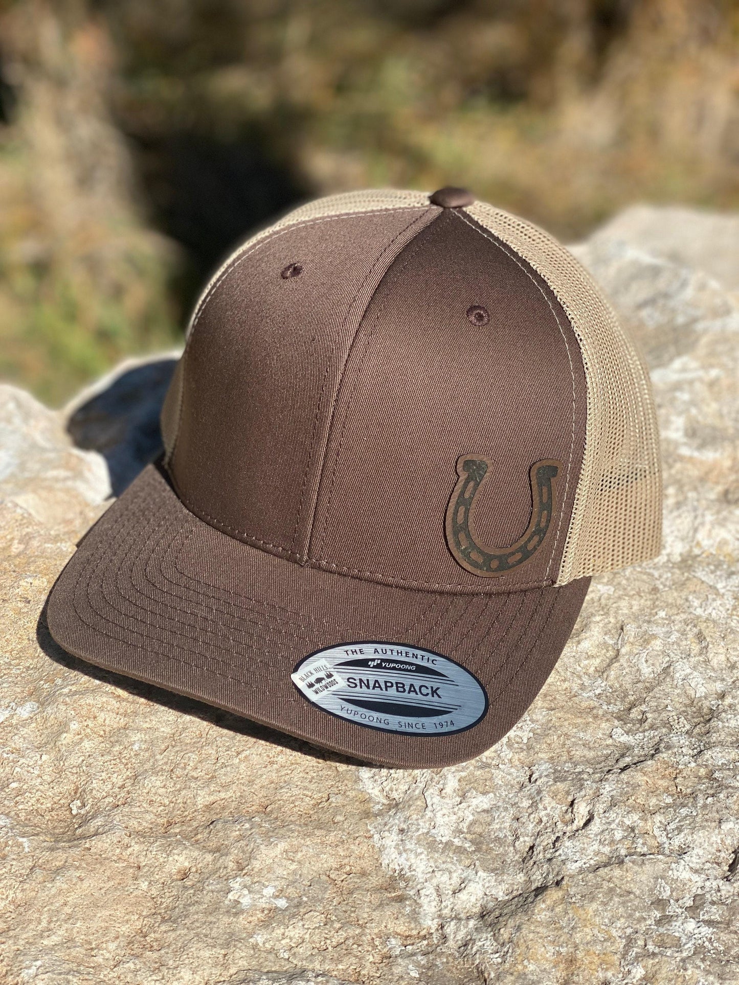 Horseshoe Hat Snapback Trucker – Engraved Patch Cap for Horse Lovers, Ranch Life Style, Lucky Gift with Western Flair