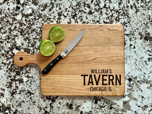 Personalized Tavern Cutting Board | Bar Tavern Club Charcuterie Board | Custom Serving Tray | Personalized Pub Gift | Drink Tray