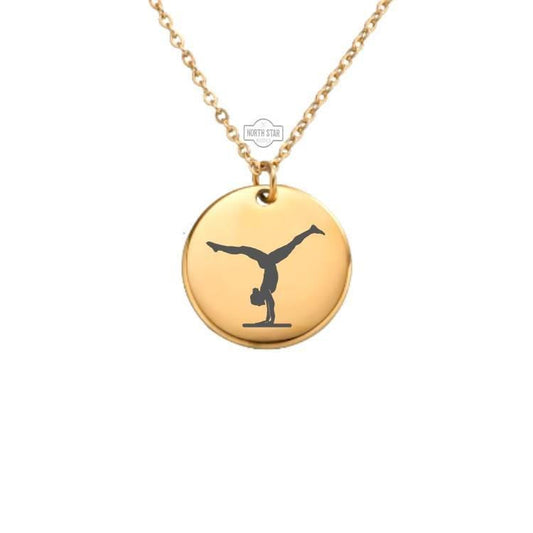 Gymnastics Necklace – Gold or Silver Charm – Personalized Gift for Gymnast, Athlete, or Coach – Balance Beam Jewelry – Keychain Available