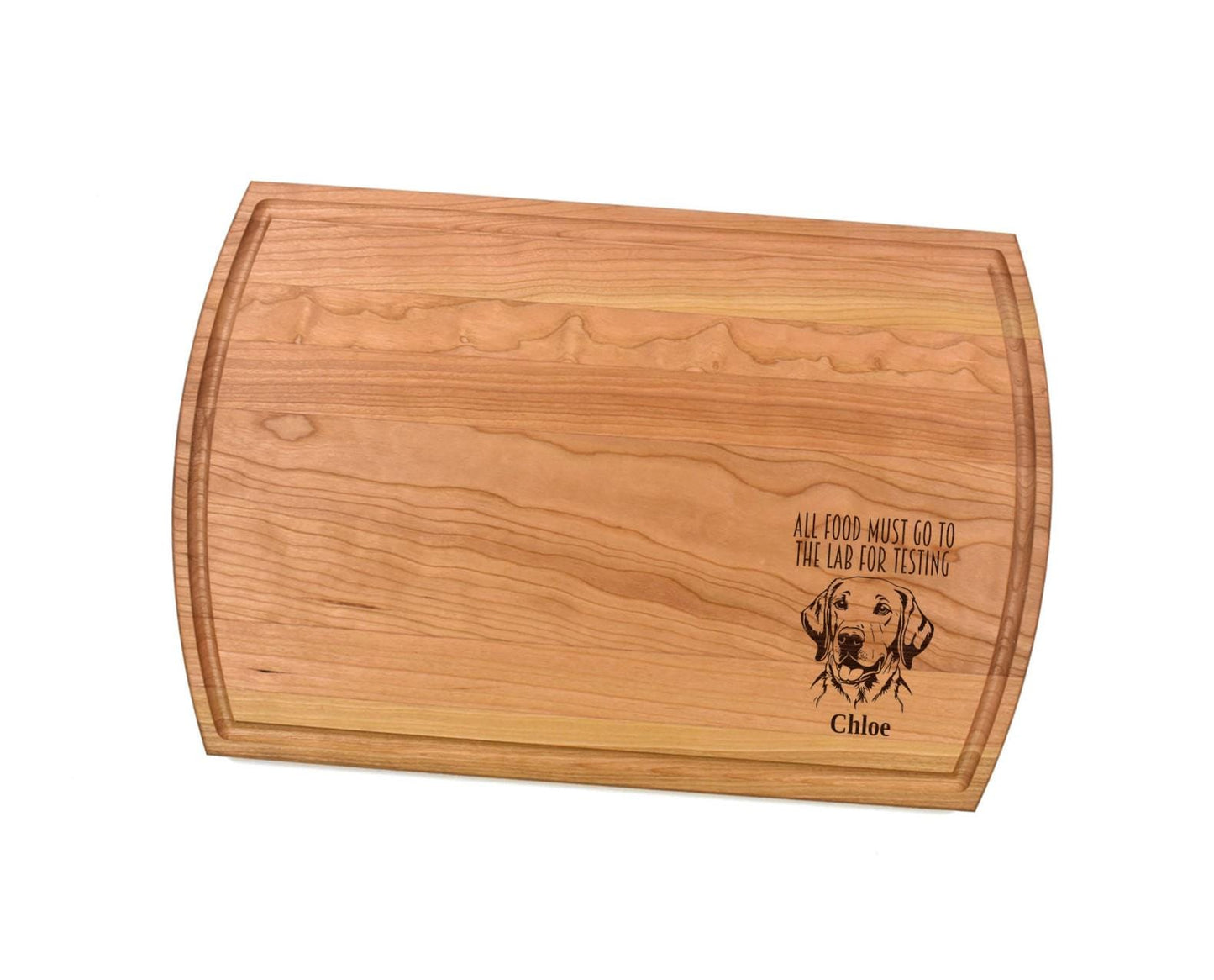 All Food Must Go To The Lab For Testing Cutting Board | Dog Breed Charcuterie Board | Custom Serving Tray | Personalized Pet Owner Gift