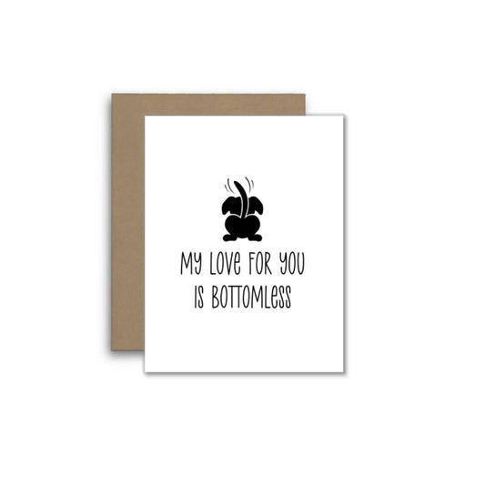 Cute Dog Love Card – My Love for You Is Bottomless 🐾