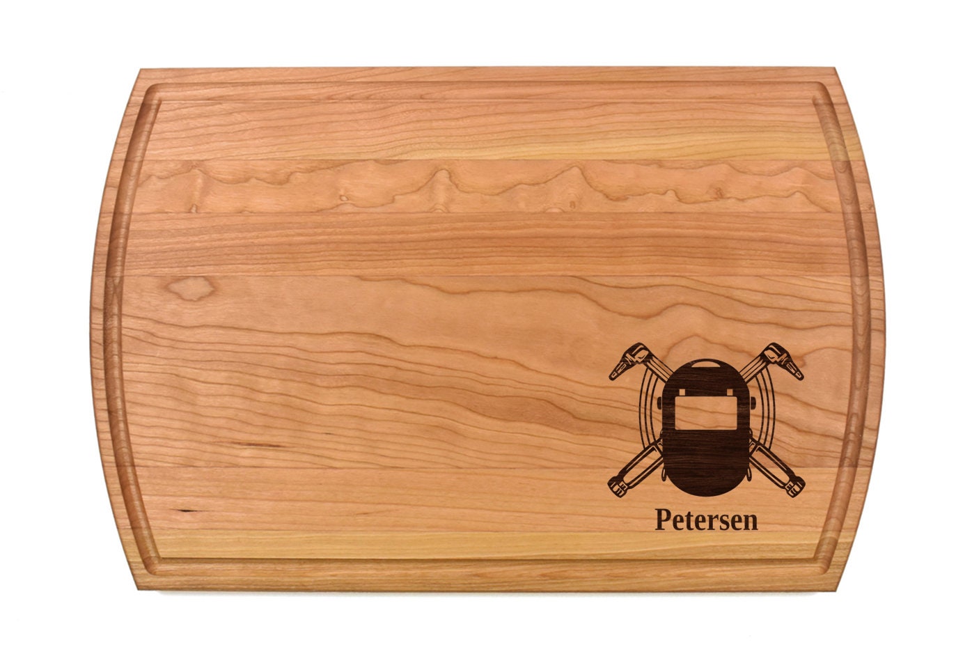 Welder Cutting Board |Welding Helmet Charcuterie Board | Custom Serving Tray | Personalized Blue Collar Worker Gift |