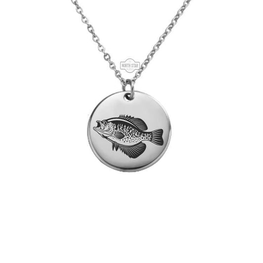 Crappie Fish Necklace or Keychain – Personalized Fishing Lover Gift in Gold or Silver, Freshwater Angler Charm for Her or Him