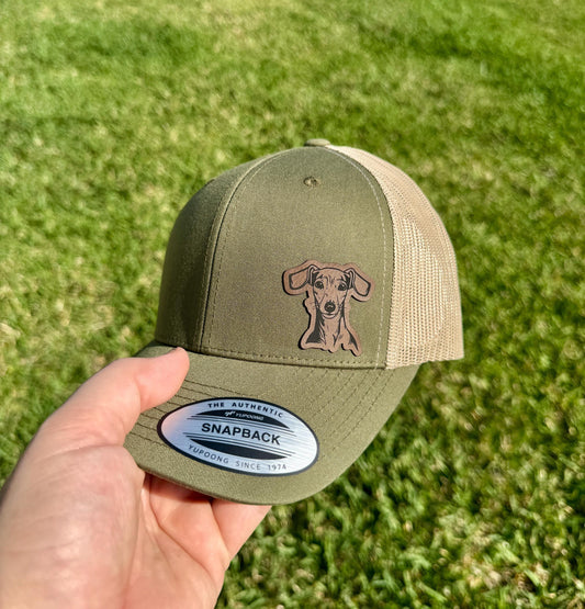 Italian Greyhound Hat Snapback Trucker – Engraved Patch Cap for Iggy Owners, Dog Lovers, Sighthound Fans, Unique Pet Gift