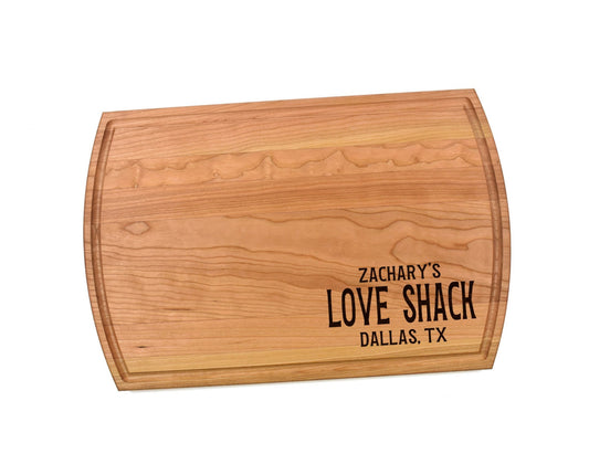 Personalized Love Shack Cutting Board | Wedding Anniversary Charcuterie Board | Custom Serving Tray | Personalized Housewarming Gift
