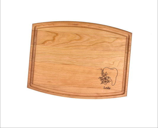 Tooth Cutting Board - Dental Hygienist or Dentist |  Orthodontist Charcuterie Board | Custom Serving Tray | Personalized Tooth Fairy Gift
