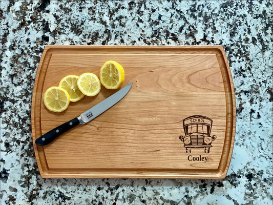 School Bus Driver Cutting Board |  Bus Driver Charcuterie Board | Custom Serving Tray | Personalized Driver Gift | School Academy Tray