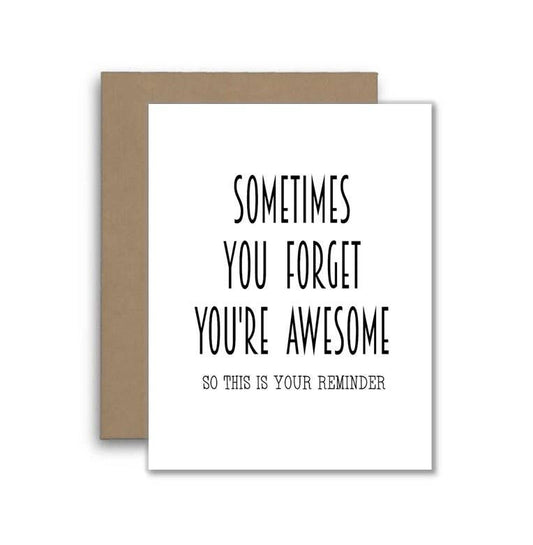 You're Awesome Reminder Card - Encouragement Support