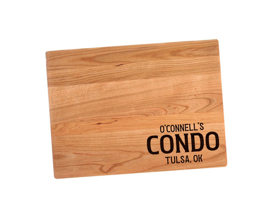 Personalized Condo Cutting Board | Welcome To Our Condominium Charcuterie Board | Custom Serving Tray | Personalized New Home Gift