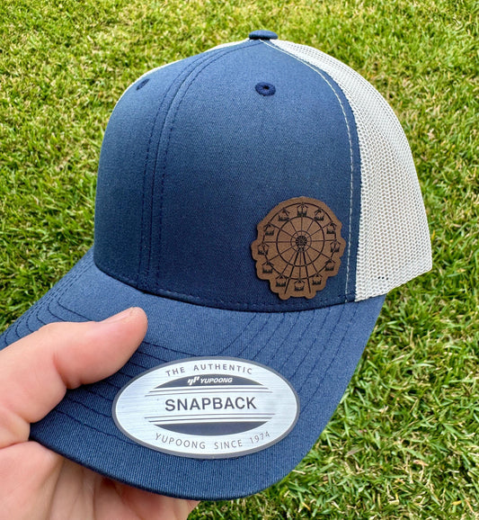 Ferris Wheel Hat – Snapback Cap with Engraved Carnival Ride Design, Fairground Style Hat, Fun Gift for Amusement Fans, Patch Trucker Hat