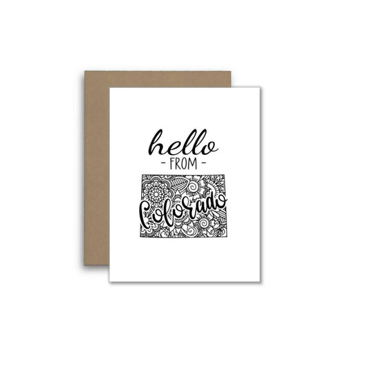 Hello from Colorado – Boho Mandala State Outline Card
