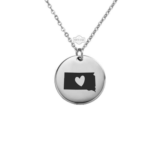 South Dakota Necklace – Gold or Silver State Outline Charm – Personalized Hometown or Travel Gift – State Pride Keychain Available