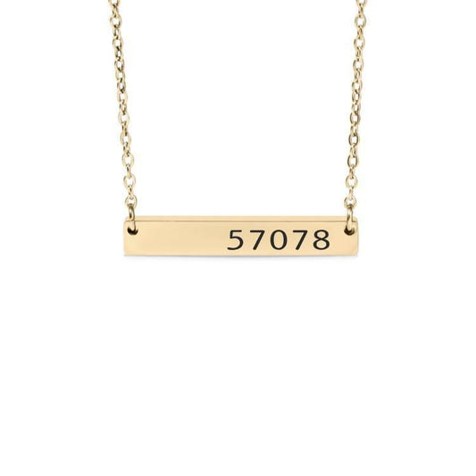 Zip Code Bar Necklace or Keychain – Custom Location Jewelry – Hometown or Long Distance Gift – Personalized City Keepsake