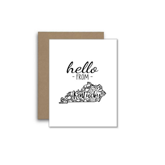 Hello from Kentucky – Boho Mandala State Outline Card