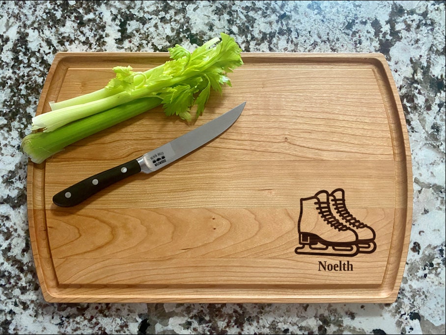 Ice Skates Cutting Board | Skater Charcuterie Board | Custom Serving Tray | Personalized Skating Gift | Ice Rink Gift