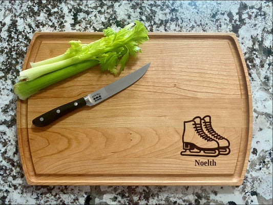 Ice Skates Cutting Board | Skater Charcuterie Board | Custom Serving Tray | Personalized Skating Gift | Ice Rink Gift