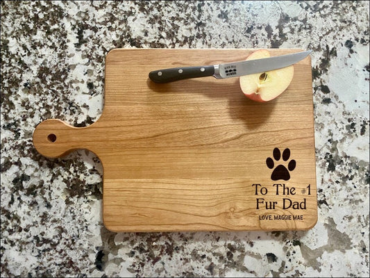To The #1 Fur Dad Cutting Board | Dog Cat Charcuterie Board | Custom Serving Tray | Personalized Pet Owner Gift | Furry Friends