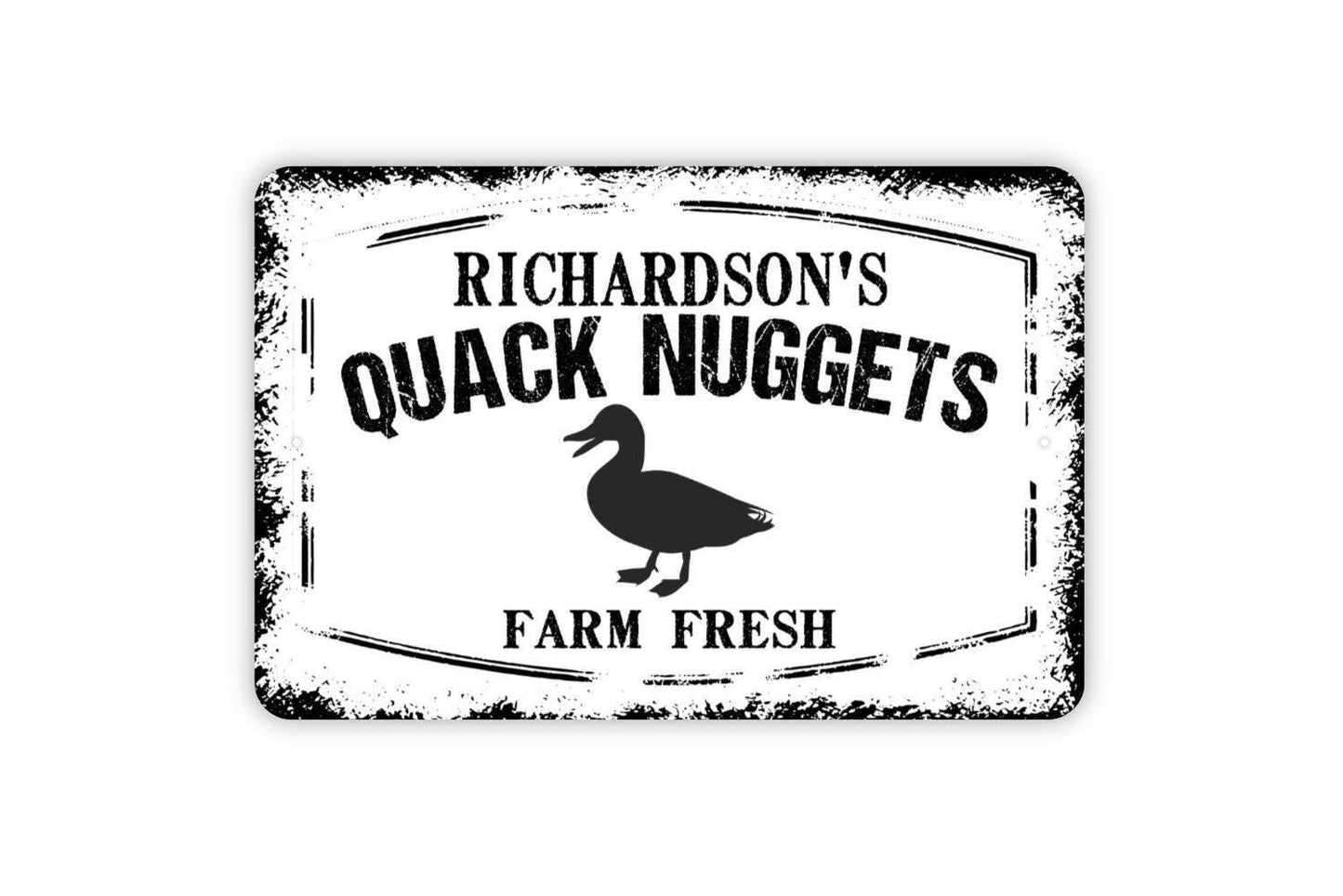 Personalized Quack Nuggets Sign - Custom Your Name Duck Goose Waterfowl Fresh Eggs Farm Metal Wall Art Indoor Or Outdoor