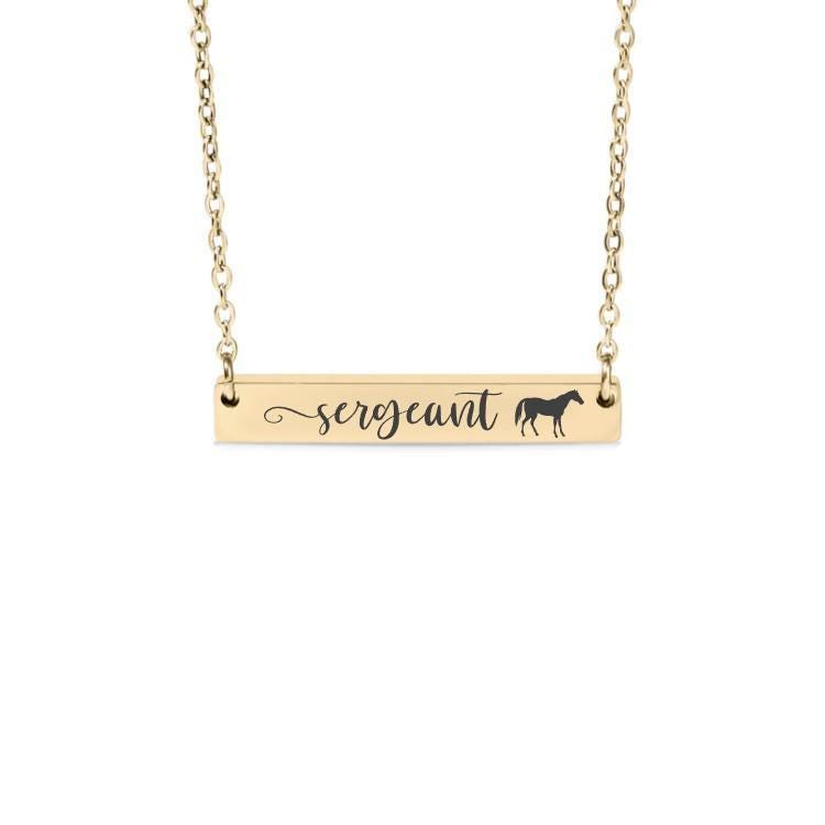 Personalized Horse Bar Necklace or Keychain – Custom Name Gift for Equestrian or Rider – Engraved Horse Lover Jewelry