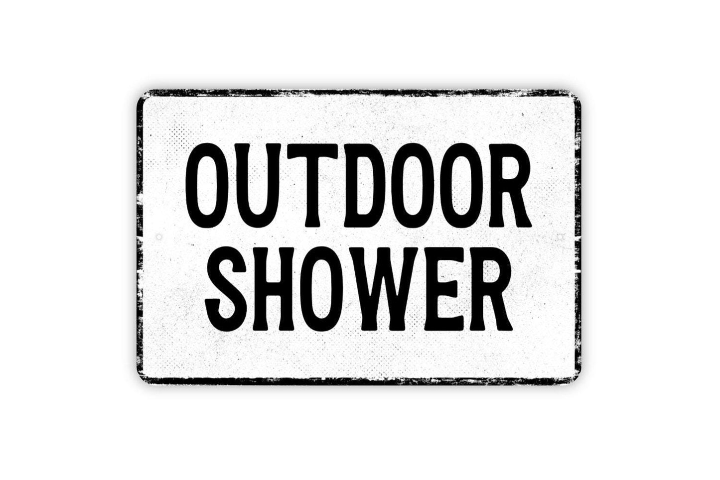 Outdoor Shower Sign - Rustic Bathroom Decor – Backyard Shower Sign – Poolside Outdoor Bath Sign - Beach Shower - Vinyl Sticker Decal