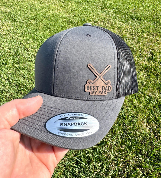 Best Dad By Par Golf Hat – Funny Trucker or Snapback Cap for Golf Dads – Father's Day or Birthday Gift for Golf Lovers