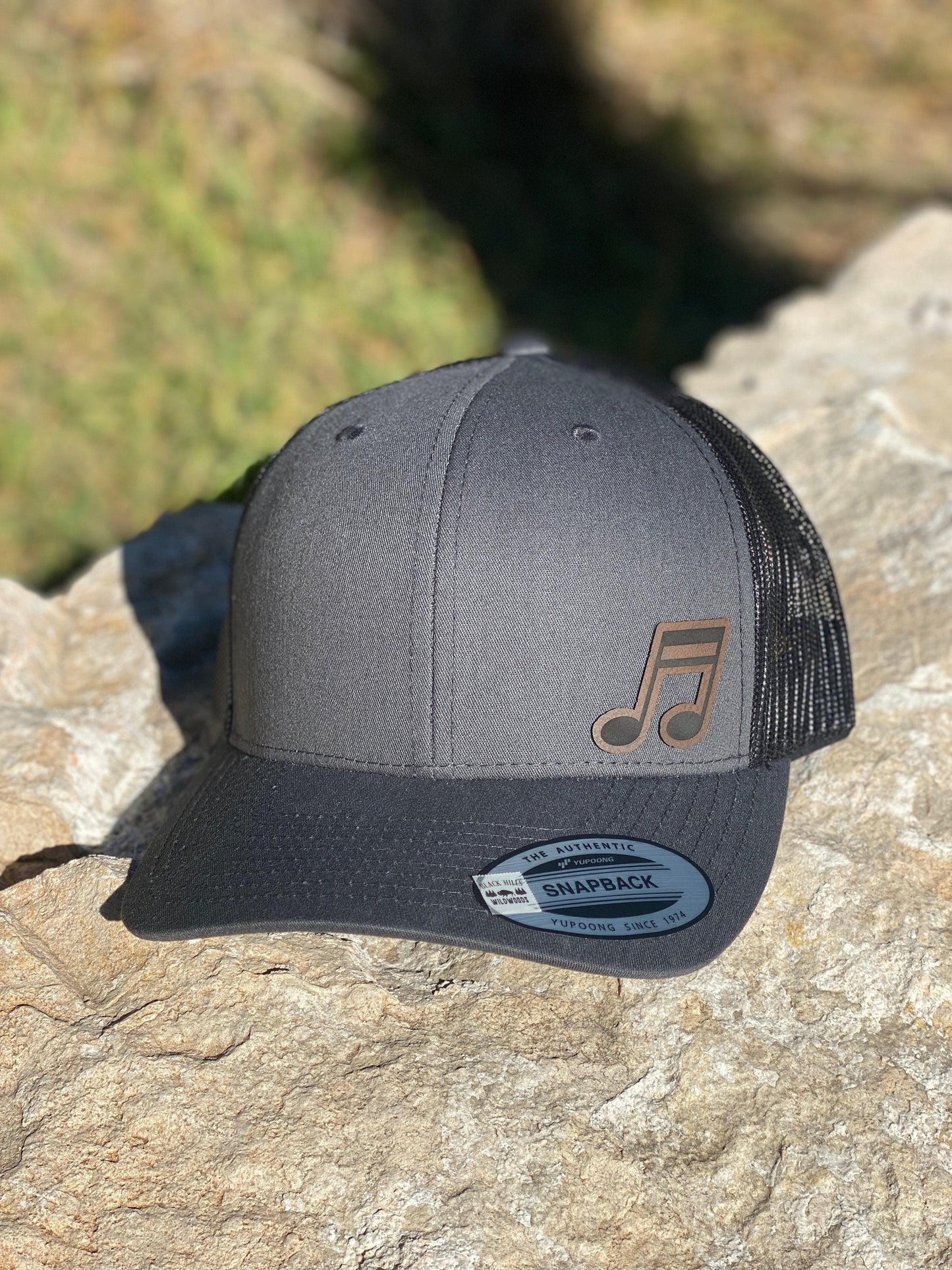 Music Note Hat Snapback Trucker – Engraved Patch Musician Cap, Gift for Music Lovers, Band Style Hat, Music Teacher Gift