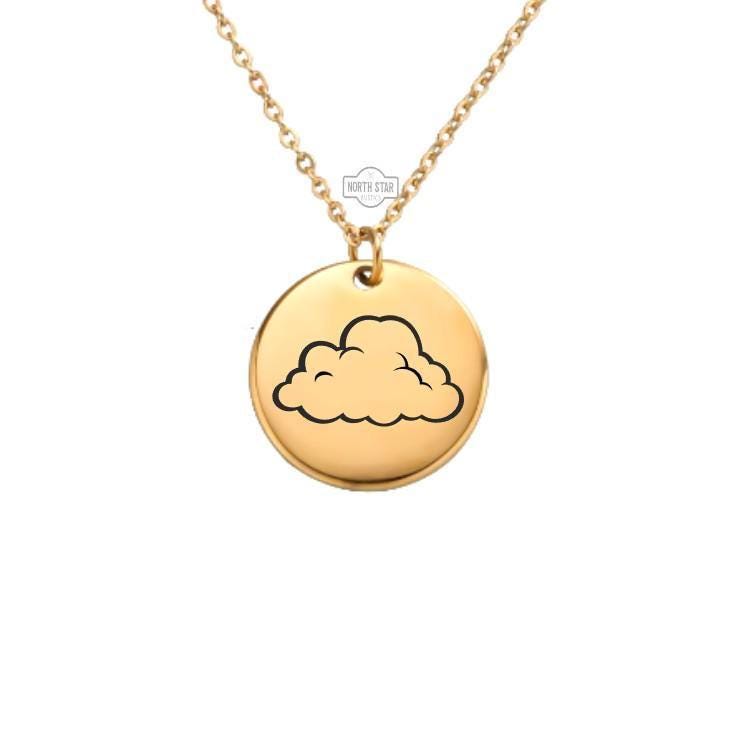 Clouds Necklace or Keychain – Personalized Sky Lover or Dreamy Gift in Gold or Silver, Uplifting Charm for Her or Him - Meteorology Gift