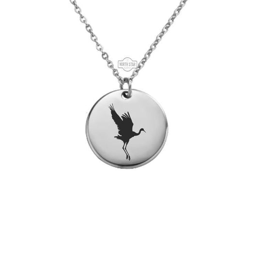 Whooping Crane Necklace or Keychain – Bird Lover Gift for Her or Him, Personalized Wildlife Jewelry in Gold or Silver