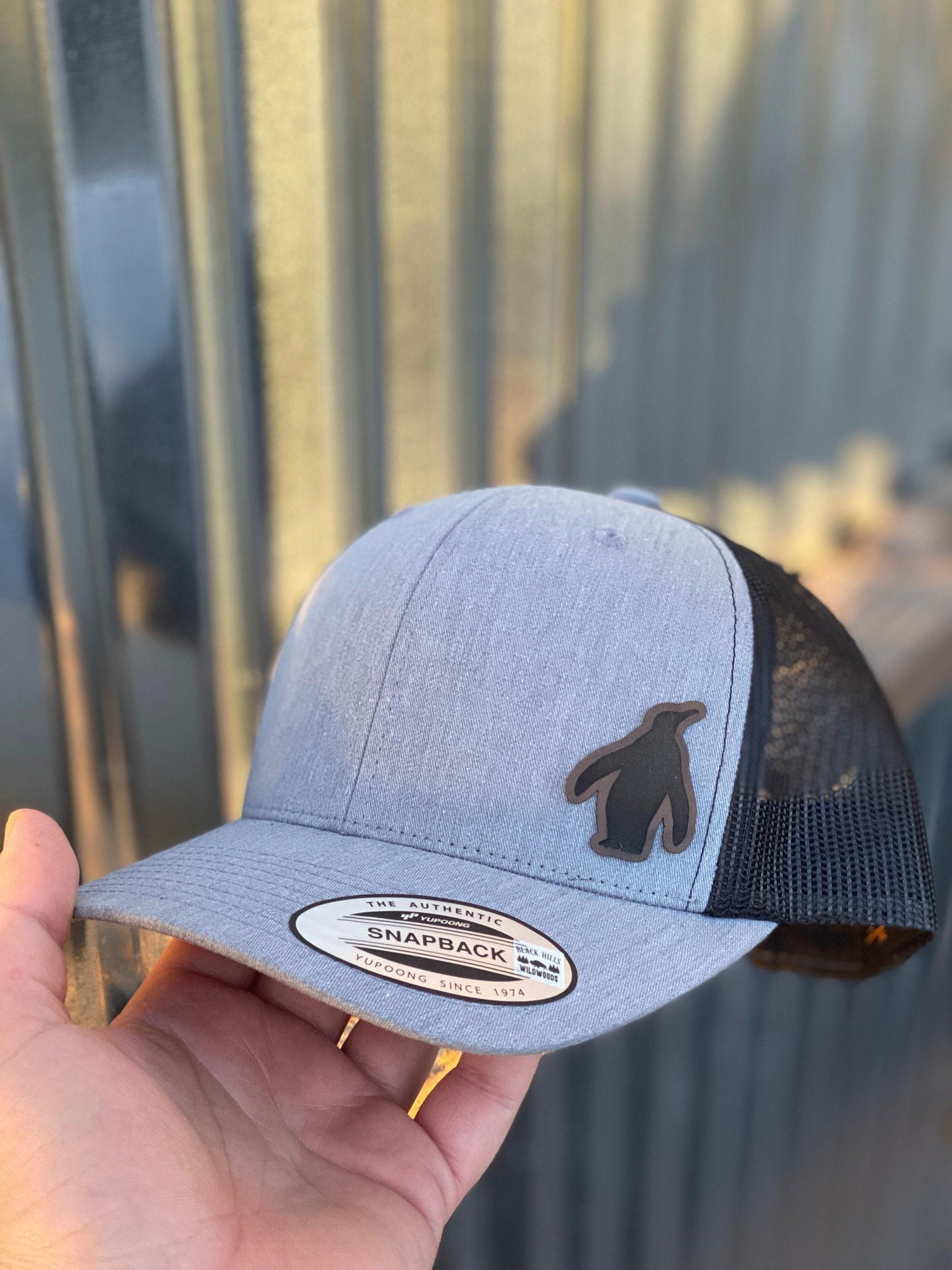 Penguin  Trucker Hat – Engraved Penguin Snapback Cap, Cute Animal Hat, Wildlife Gift, Arctic Animal Lover Hat