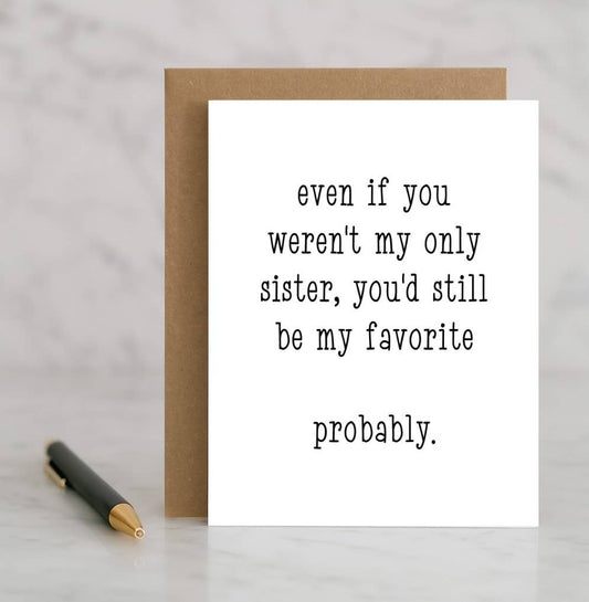 Funny Sister Card for Birthday, Sibling Day, Just Because