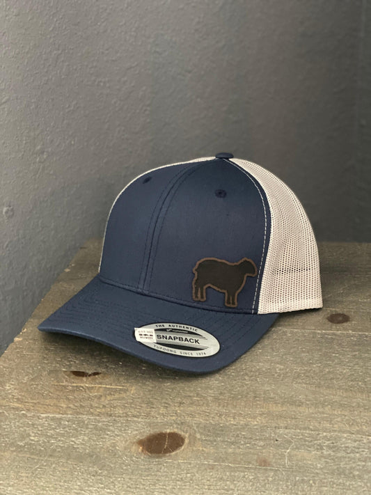 Sheep Hat – Snapback Cap with Engraved Sheep Design, Farm Animal Gift, Ranch Style Mesh Hat, Livestock Lover Cap, Patch Trucker Hat