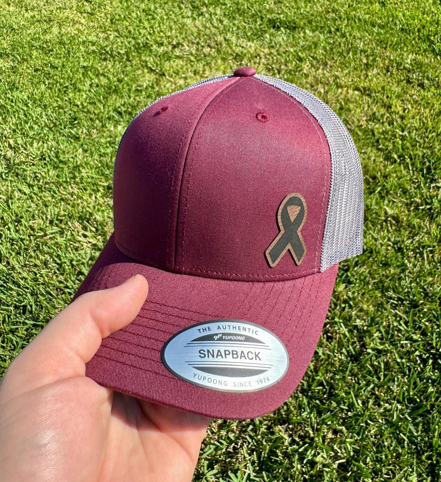 Ribbon Hat – Snapback Trucker Hat with Patch – Awareness Hat – Support Ribbon Cap – Cause Hat – Gift for Fighters & Supporters