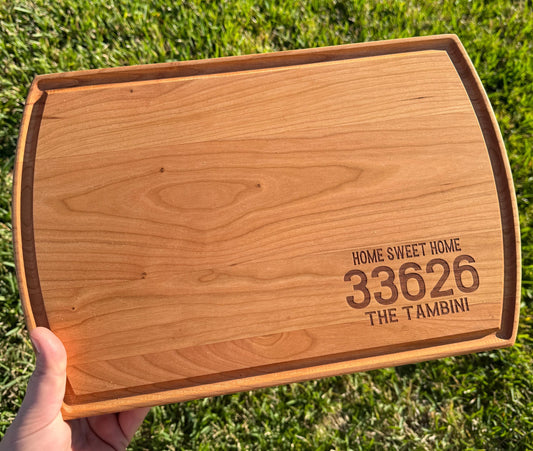 Personalized Zip Code Engraved Cutting Board – Custom City & State Kitchen Decor, Housewarming Gift, Charcuterie Board
