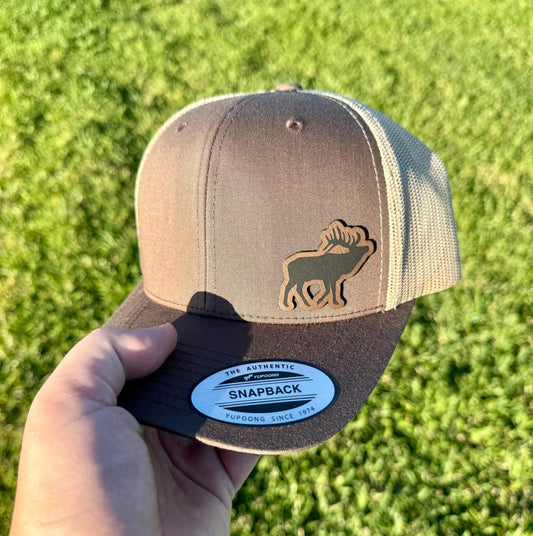 Bull Elk Hat – Trucker or Snapback Cap with Elk Antler Design – Hunting Hat for Outdoorsmen, Western Style, and Wildlife Enthusiasts