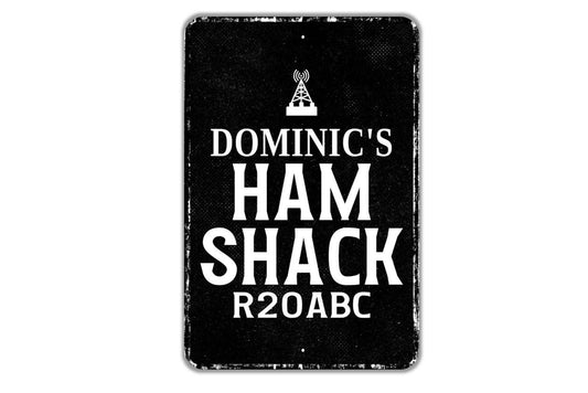 Ham Shack Personalized Sign - Name Metal Wall Art - Custom Radio Operator Name Sign